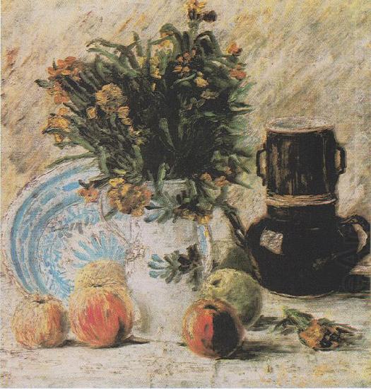 Vase with Flowers, Coffeepot and Fruit, Vincent Van Gogh